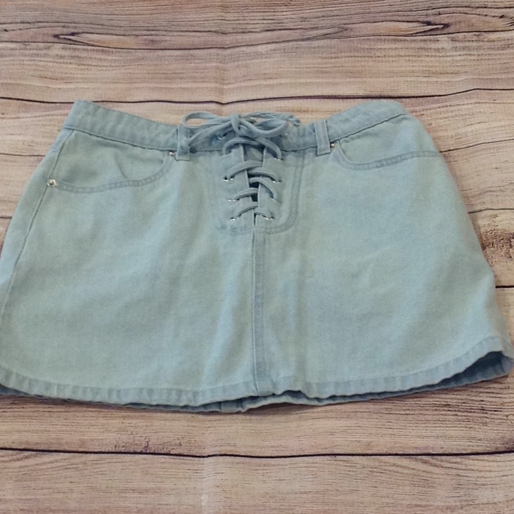Denim mini skirt, light wash, 26